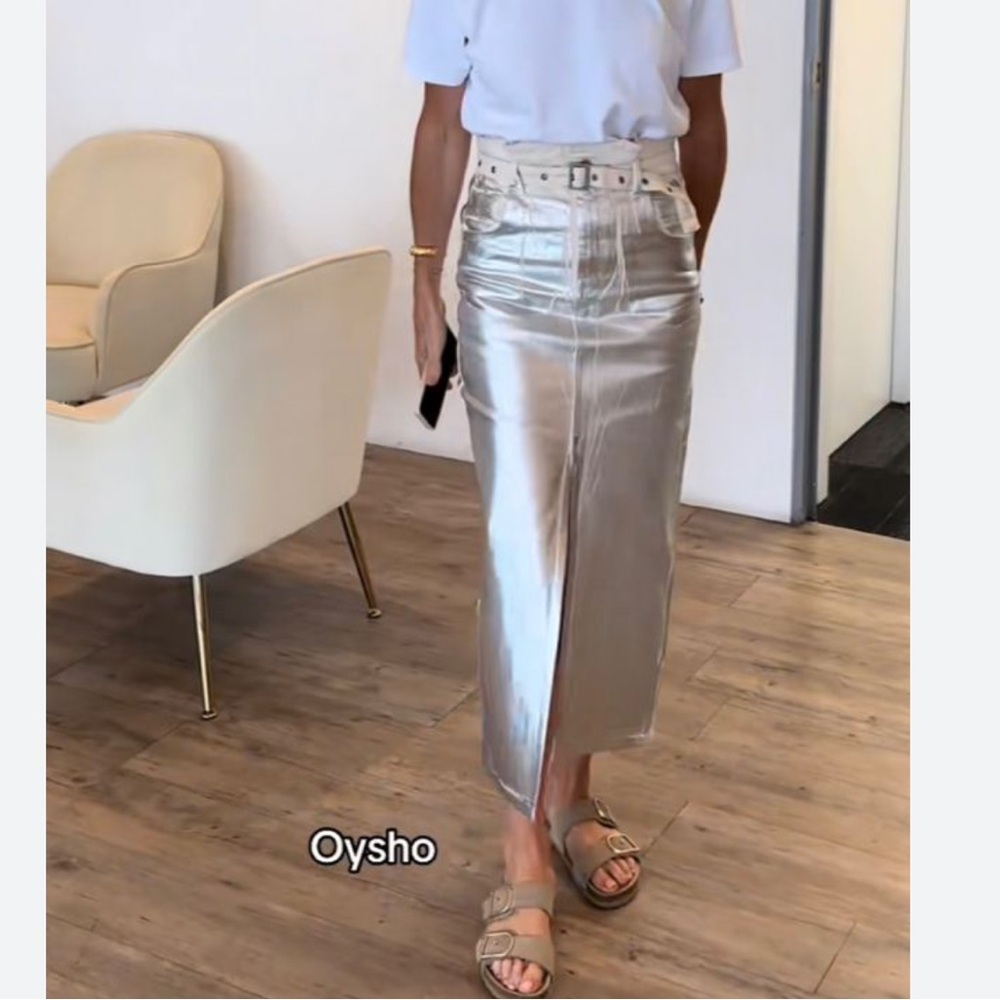 ZARA DENIM SILVER AND WHITE DRESS! NWOT